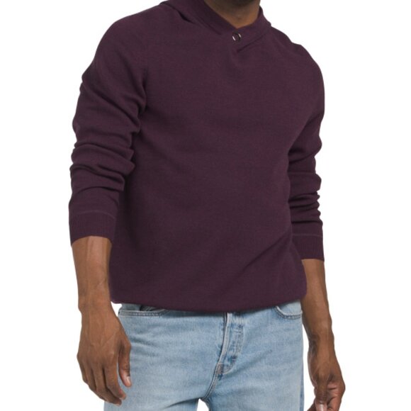 NEW NAADAM Wool Merino Hoodie for men Maroon 462mn - Picture 2 of 4